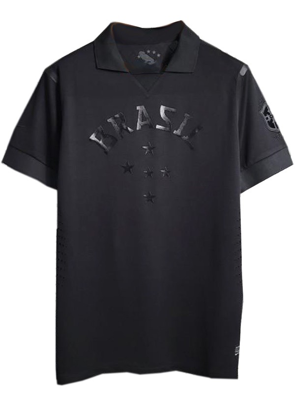 Brazil noir spécial rétro maillot uniforme de football kit de football pour hommes haut de sport chemise 2013-2014